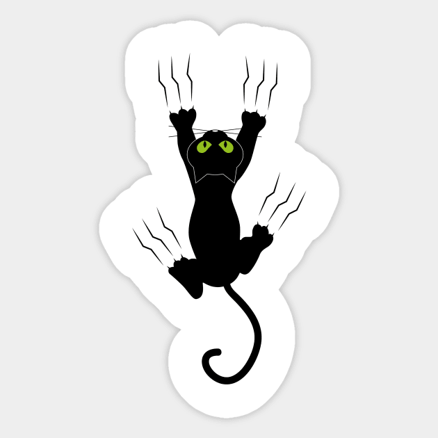 Cat hanging Sticker by shohratkamalov